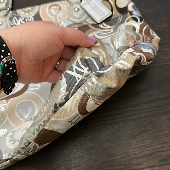 Coach Poppy Khaki Silver Multicolored shoulder bag - Picture 11 of 12